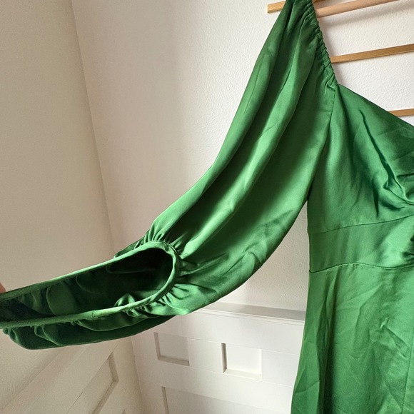 $795 NWT SACHIN & BABI Angelina Gown Emerald Green‎ Maxi Dress Slit V-Neck SZ 10 - Picture 5 of 10